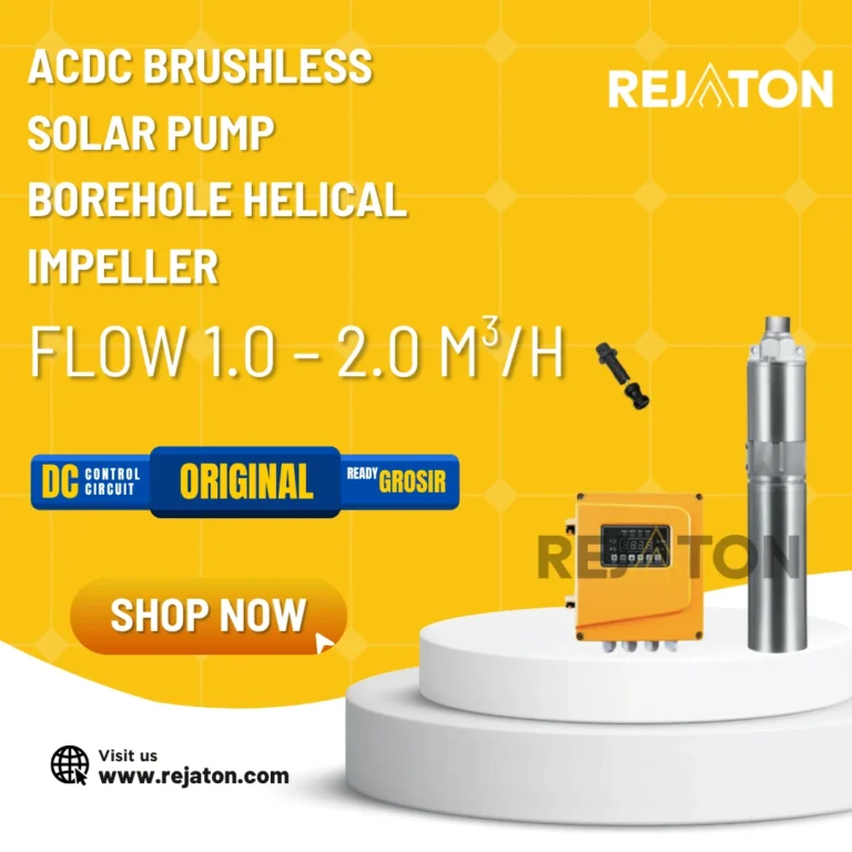 Pompa Submersible Hybrid AC/DC Brushless Solar Pump (Borehole Helical Impeller – Flow 1.0 – 2.0 m3/h)