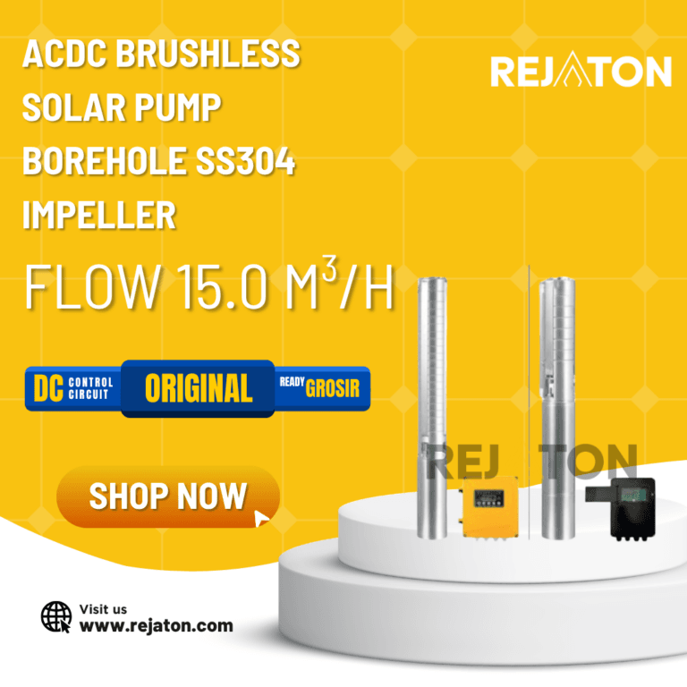 Pompa Submersible Hybrid AC/DC Brushless Solar Pump (Borehole SS304 Impeller – Flow 15.0 m3/h)