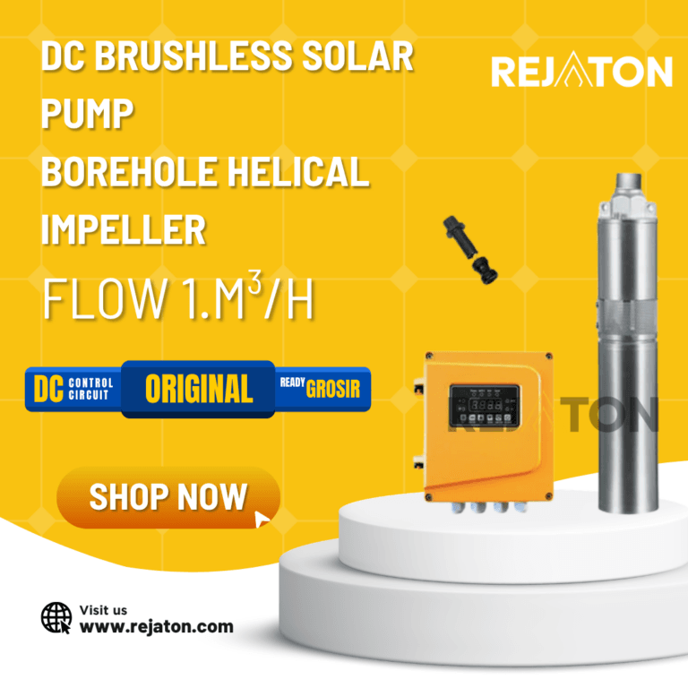 Pompa Submersible Hybrid DC Brushless Solar Pump (Borehole Helical Impeller – Flow 1.0 m3/h)