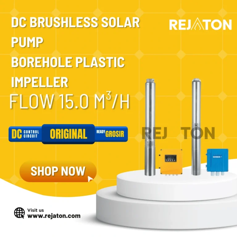 Pompa Submersible Hybrid DC Brushless Solar Pump (Borehole Plastic Impeller – Flow 15.0 m3/h)