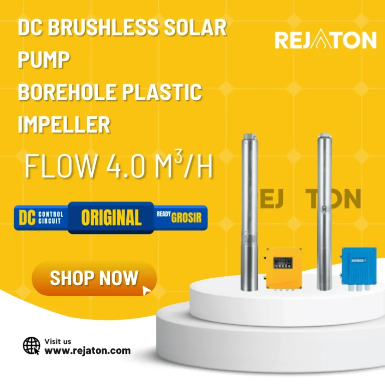 Pompa Submersible Hybrid DC Brushless Solar Pump (Borehole Plastic Impeller – Flow 4.0 m3/h)