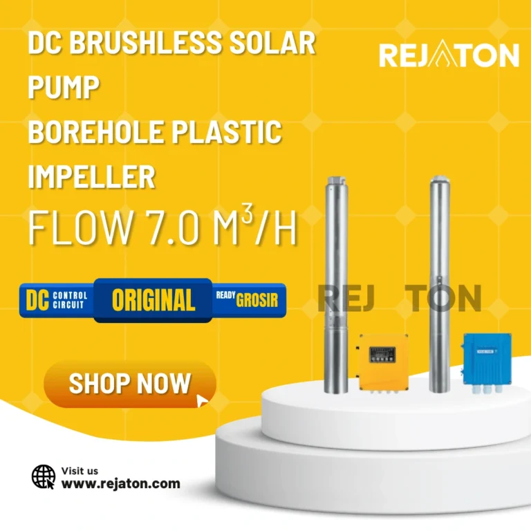 Pompa Submersible Hybrid DC Brushless Solar Pump (Borehole Plastic Impeller – Flow 7.0 m3/h)