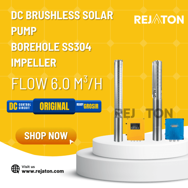 Pompa Submersible Hybrid DC Brushless Solar Pump (Borehole SS304 Impeller – Flow 7.0 m3/h)